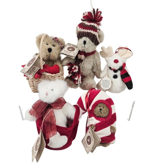 Boyds Bears Other - Boyds Bears Mini Plush Ornaments Christmas Tree Lil CC, Farkle, Sparkleheart, Co